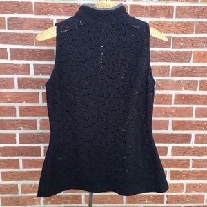 Yigal Azrouel Patterned Navy Sleeveless Blouse